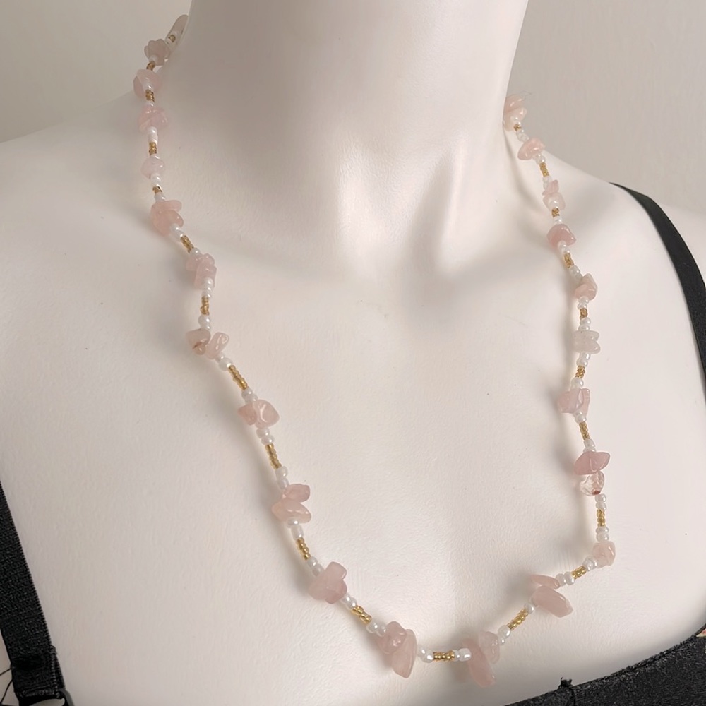 Rose quartz necklace